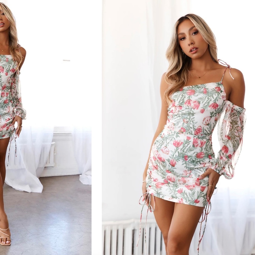 HELLO MOLLY FLOWER CHILD DRESS BEIGE